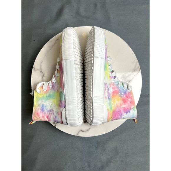 Cat & Jack Tie Dye Multicolor High Top Lace Up Zipper Sneakers Shoes SZ 3 NWT - Picture 6 of 9